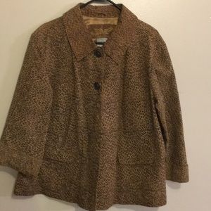 Leopard print Leather Women’s Jacket Size 1X Like NEW Fully lined Gorgeous Coat